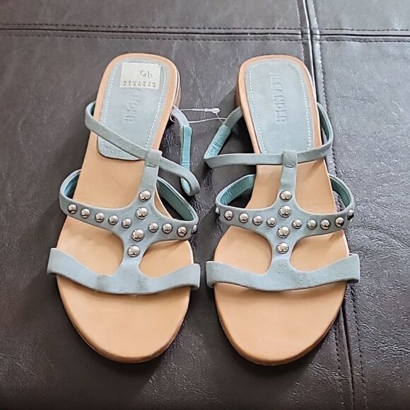 Jil Sander Light Blue Suede Sandals Size 9.5 - Picture 1 of 6